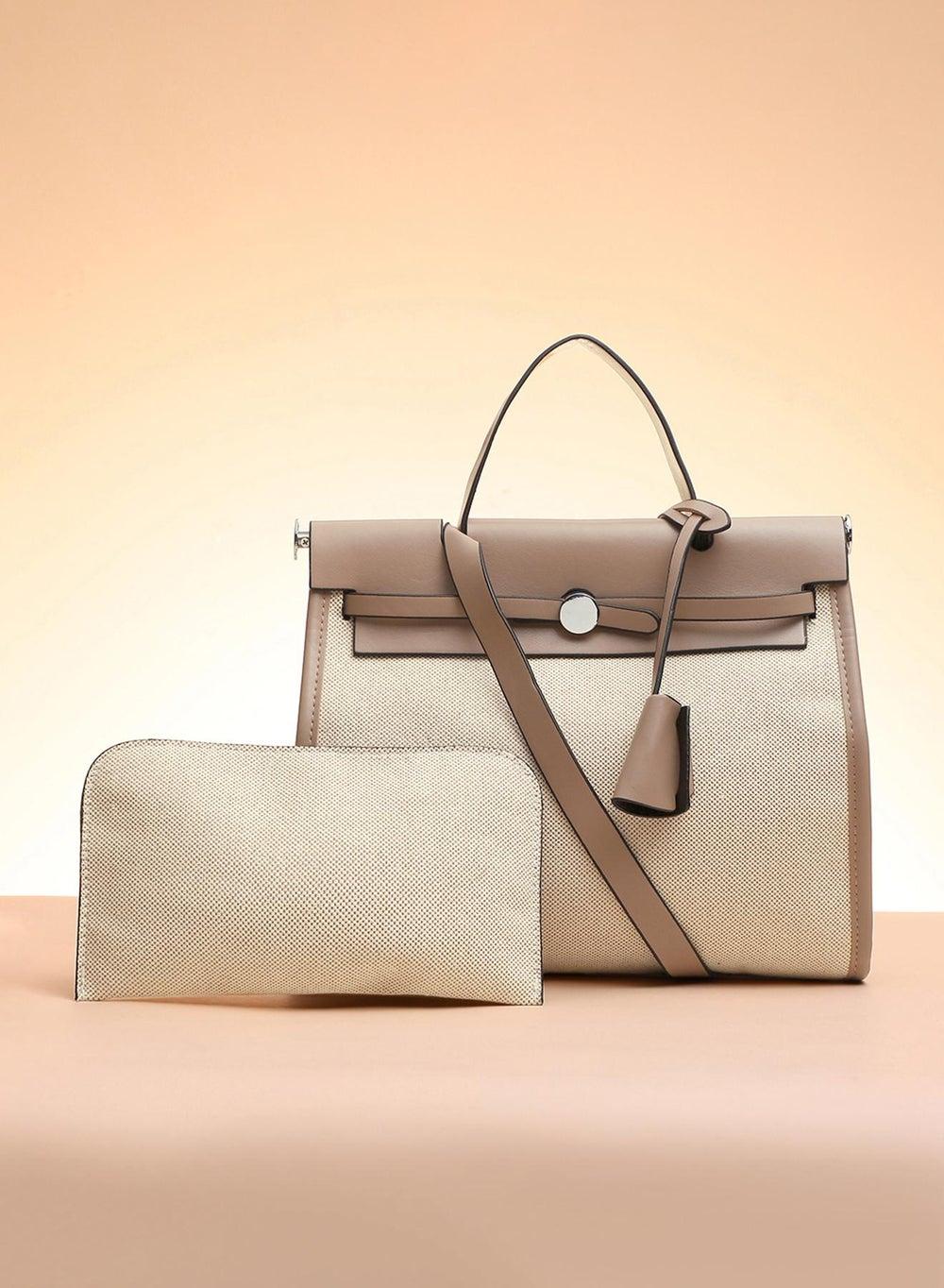 Haute Sauce Chic Structured Block Handbag with Pouch - Image 1