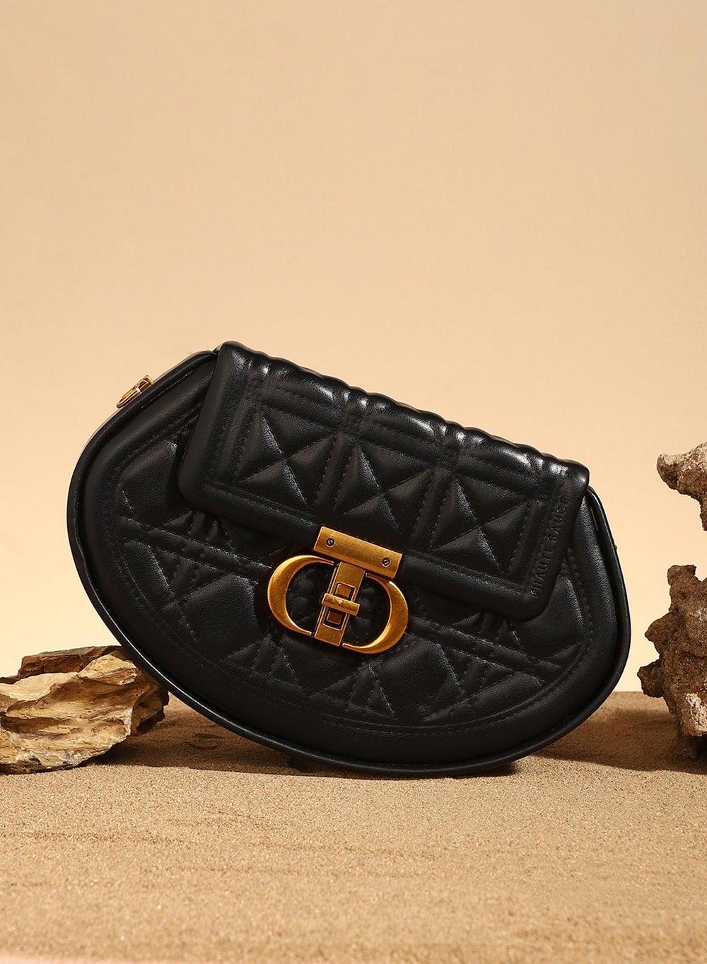 Haute Sauce Quilted Curve Sling Bag - Midnight Black - Image 1