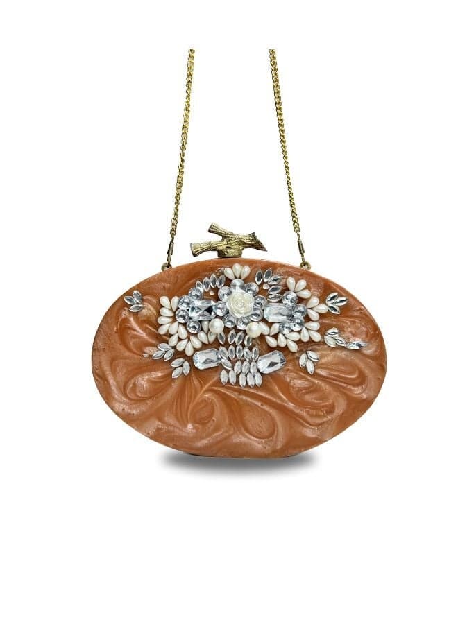Harsha's Glam Clutches: Chic Oval Resin Elegance for Women - Image 1