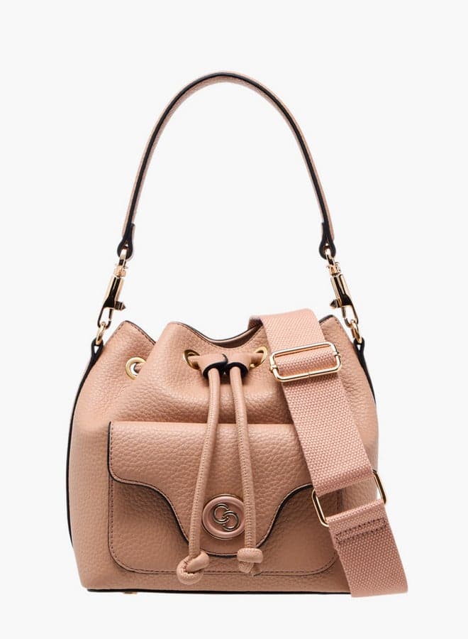 Celeste Chic Textured Bucket Bag with Adjustable Strap - Image 1