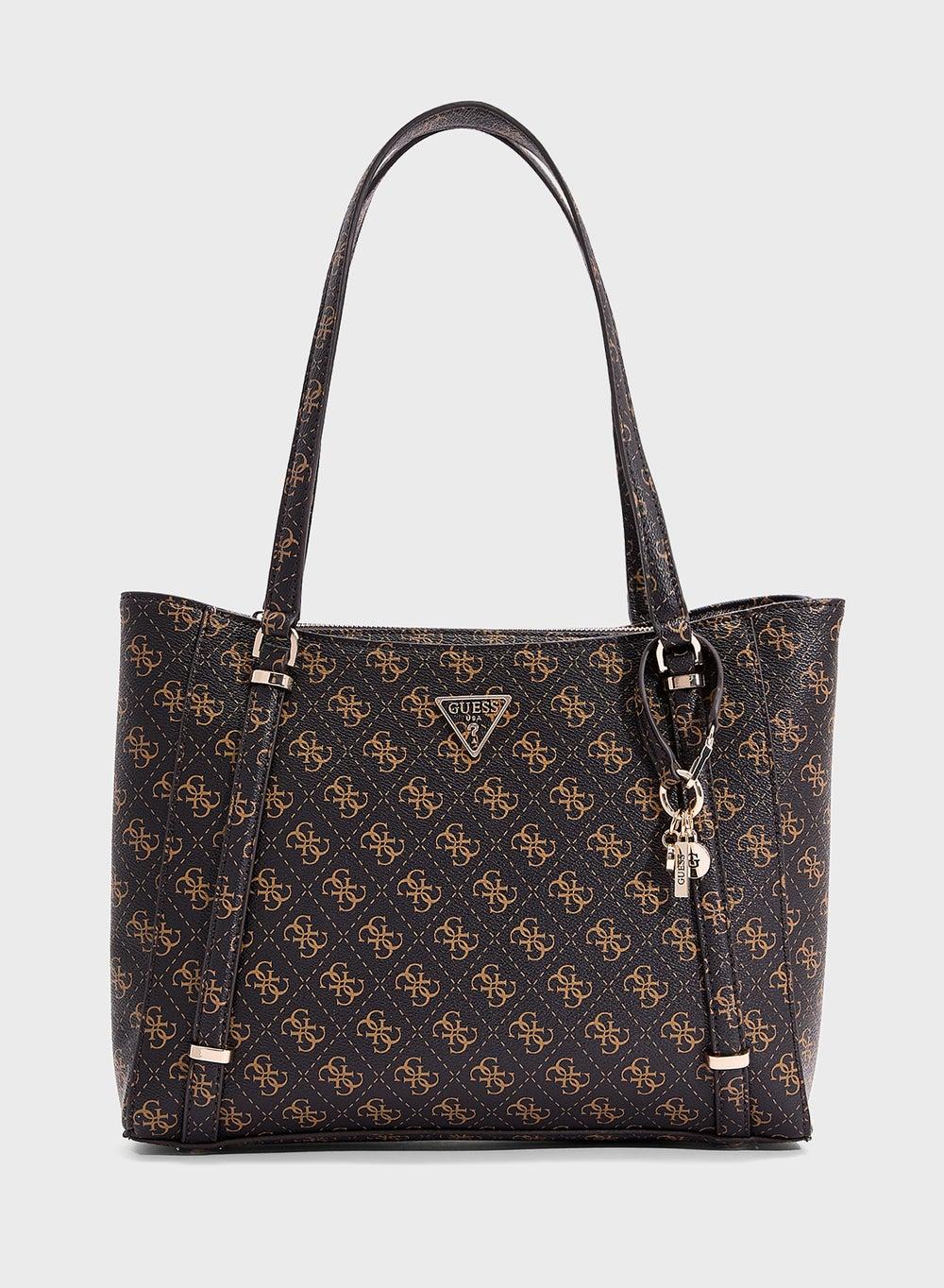 GUESS Daryna Elite Brown Logo Tote - Elegance Meets Function - Image 1