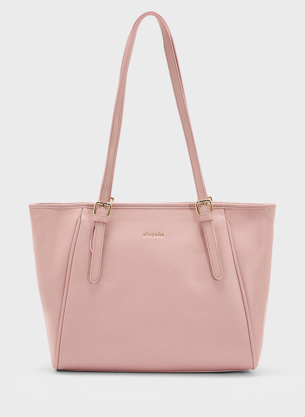 Khizana Chic Everyday Tote with Elegant Metal Trim - Image 1