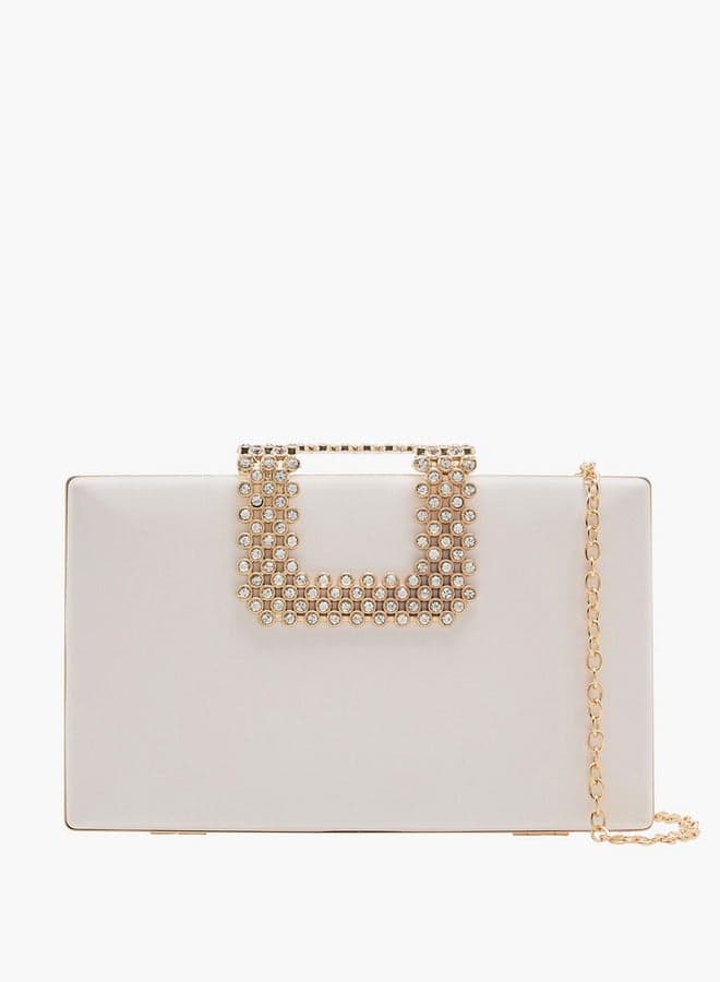 Flora Bella Embellished Clutch with Elegant Chain Strap - Image 1