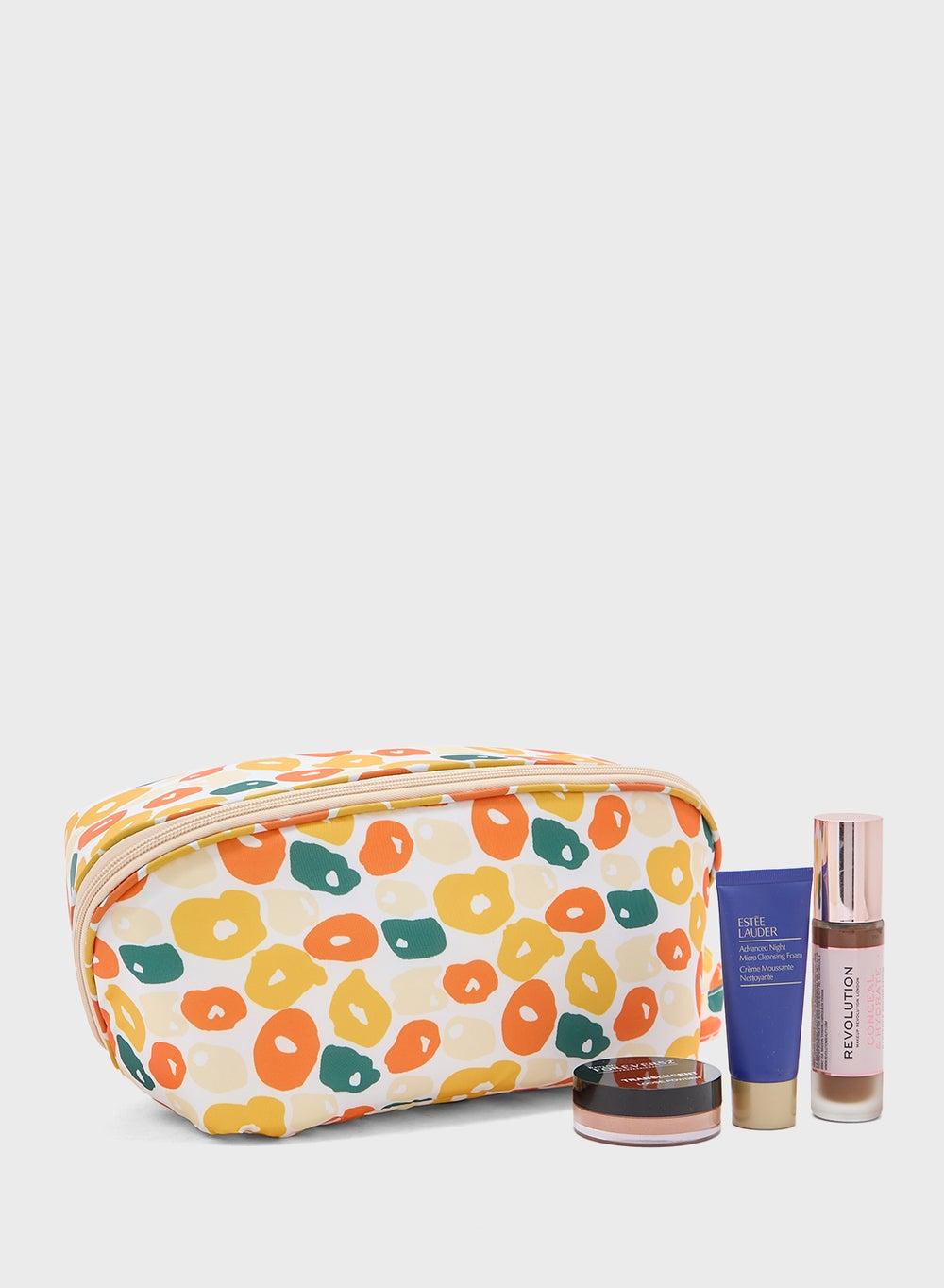 Ginger Abstract Floral Cosmetic Bag - Chic Storage Solution - Image 1