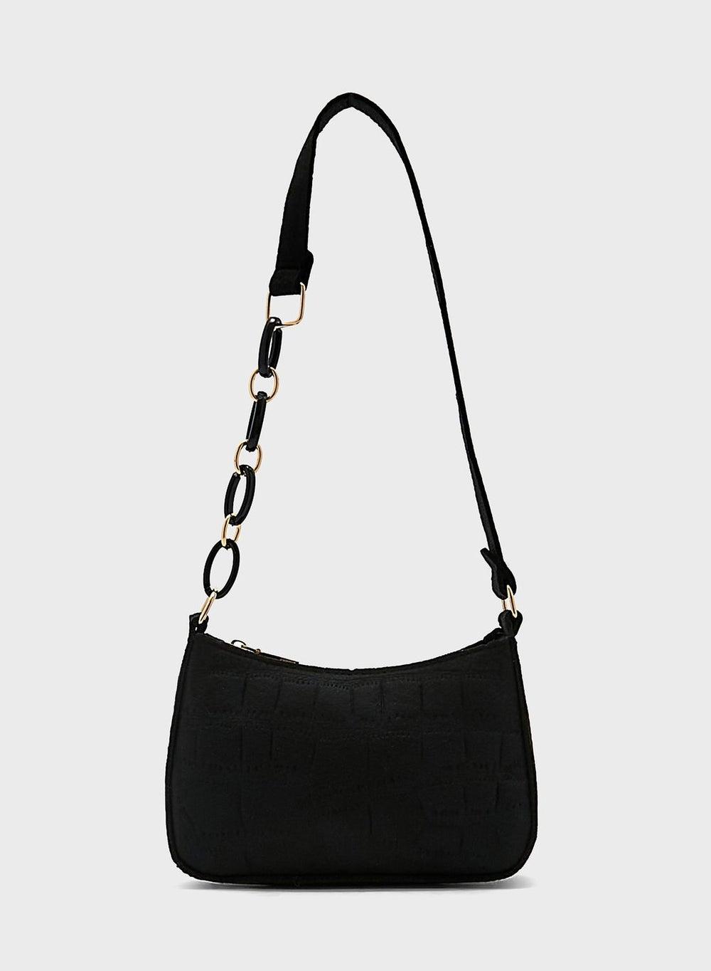 Chic Ginger Croc-Effect Women's Shoulder Bag - Image 1