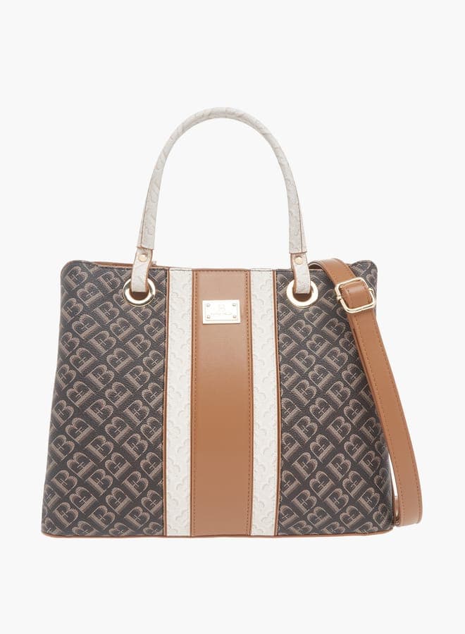 Flora Bella Monogram Print Tote - Elegance on the Go - Image 1