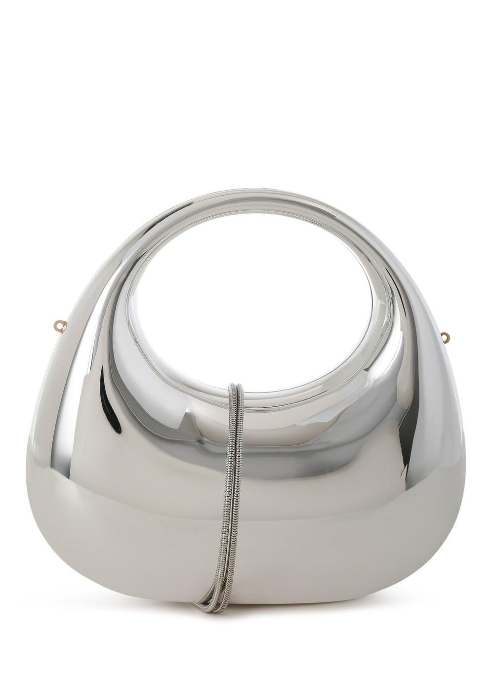 London Rag Silver Acrylic Mini Metallic Clutch for Women - Image 1