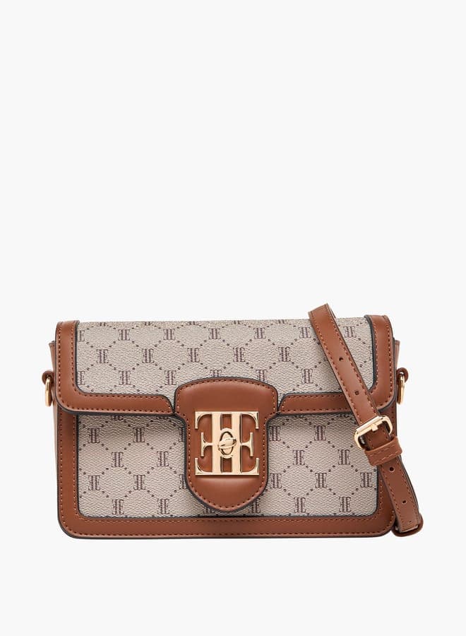 ELLE Women's Monogram Print Chic Crossbody Bag - Image 1