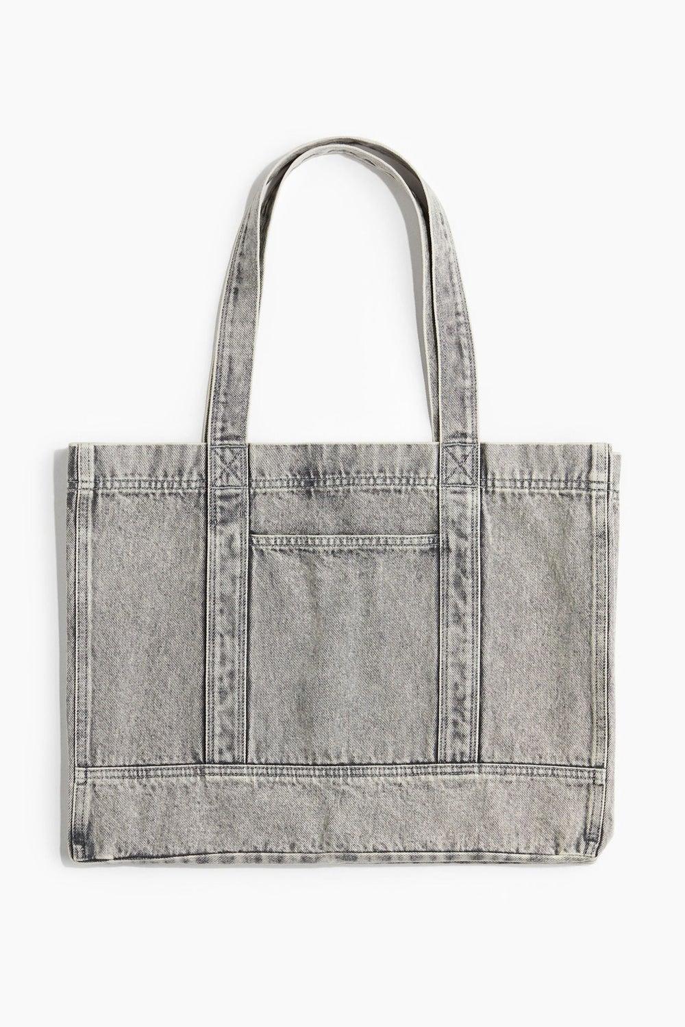 H&M Washed Denim Elegance Shopper - Perfect for Everyday - Image 1