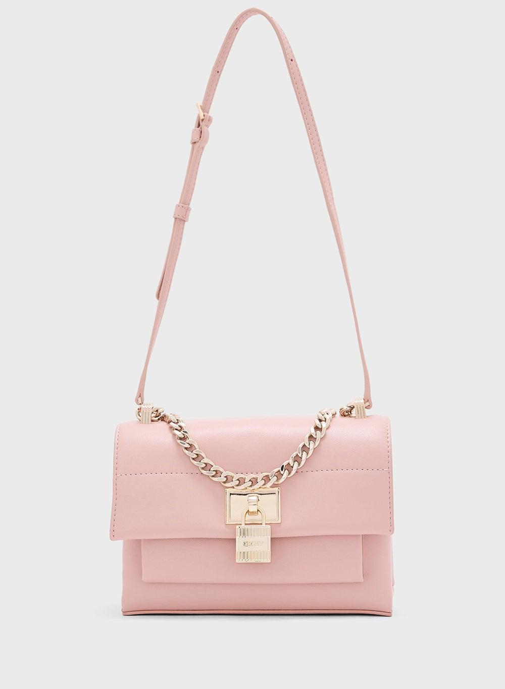 DKNY Evie Beige Small Flap Crossbody Elegance - Image 1