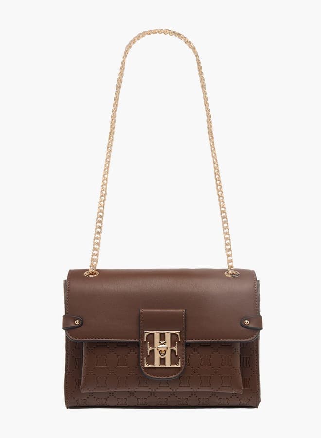 ELLE Monogram Embossed Crossbody: Elegance on the Go - Image 1