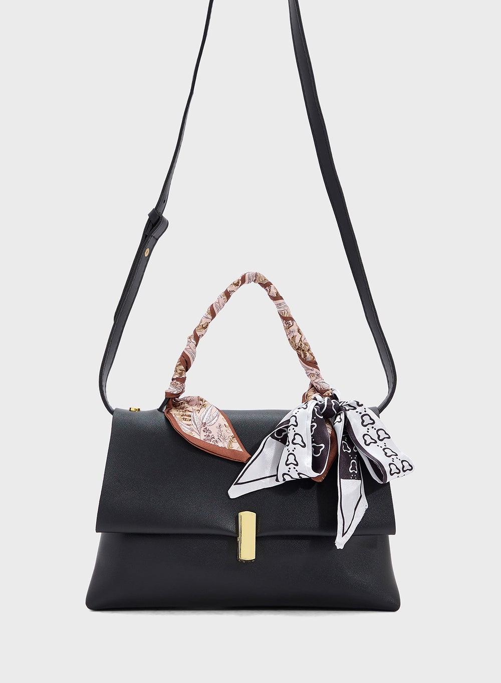 ELLA Chic Satchel with Elegant Scarf Detail - Image 1