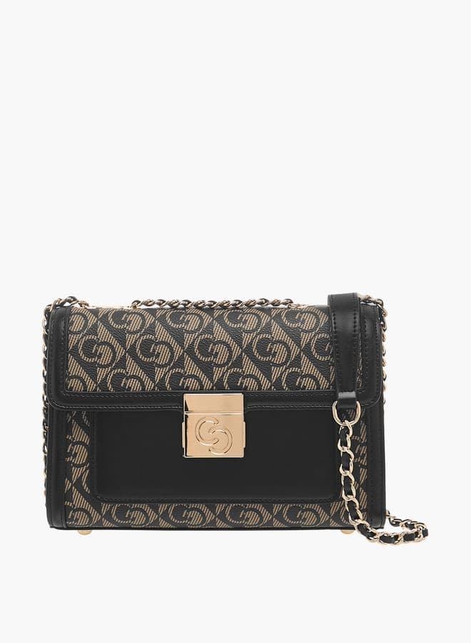 Celeste Monogram Print Elegance: Women's Crossbody Bag - Image 1