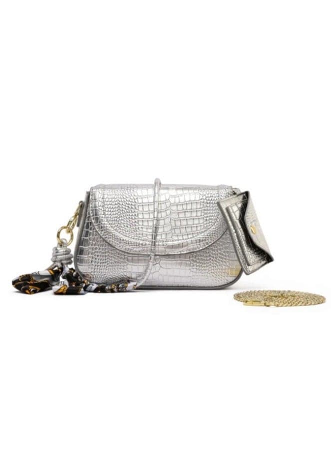 FYOR ZY 2304 Elegant Satin-Scarfed Crossbody Bag - Image 1