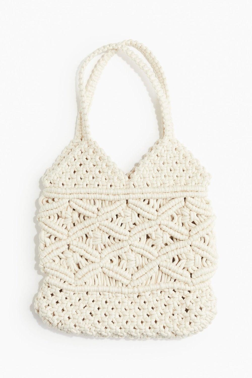 H&M Elegant Macramé Cotton Tote Bag - Perfect for Summer - Image 1