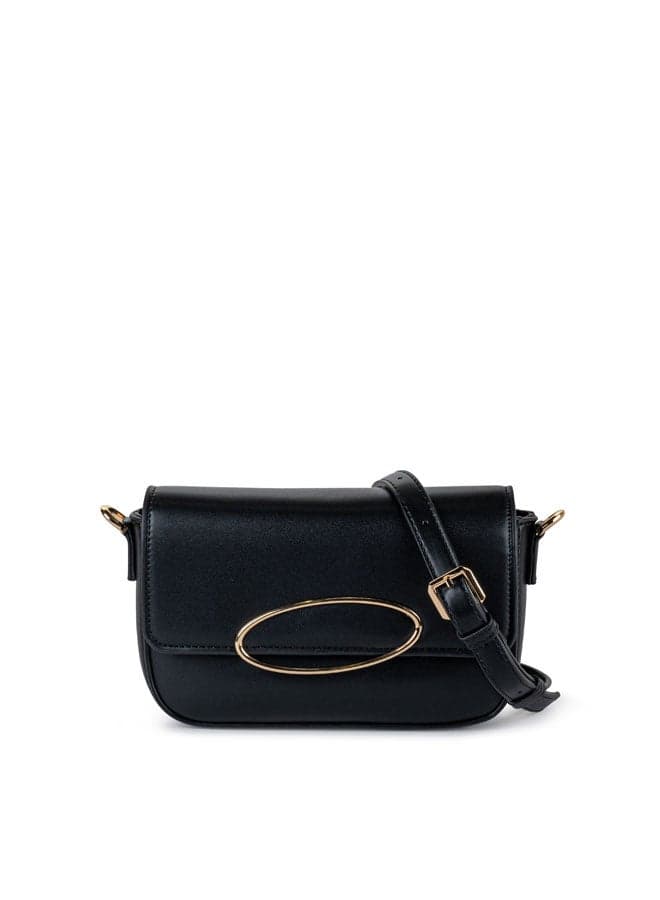 Vincci Black Elegance: Chic Solid Shoulder Bag for Women - Image 1