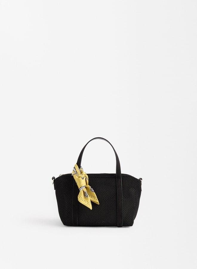 PARFOIS Elegant Black Mesh Tote Bag for Chic Women - Image 1