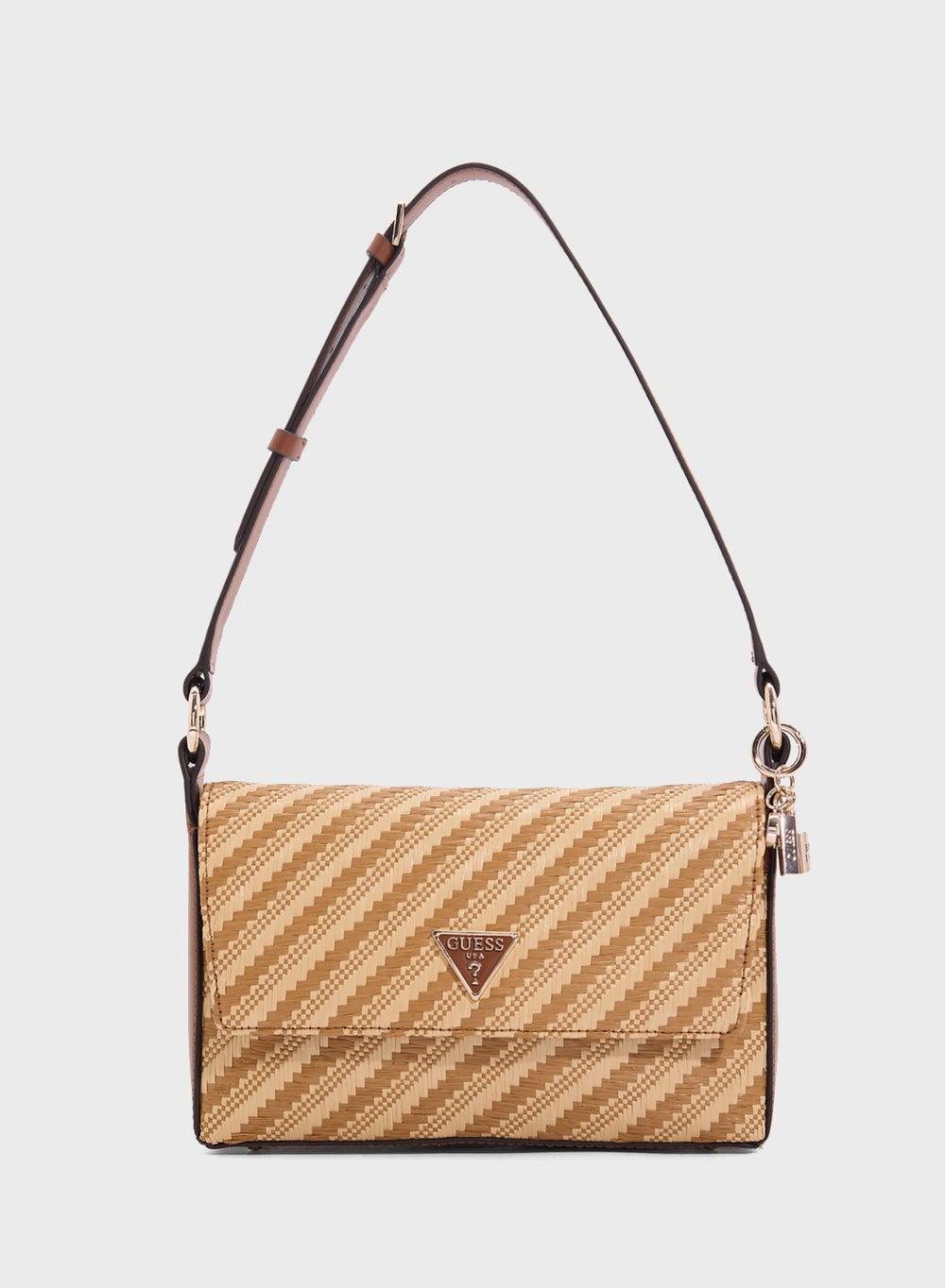 GUESS Simona Elegance Raffia Shoulder Bag - Image 1