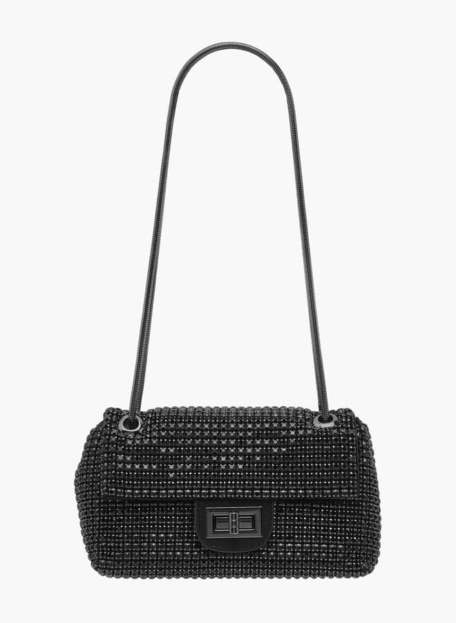 Celeste Embellished Twist Lock Crossbody Bag for Women - Image 1