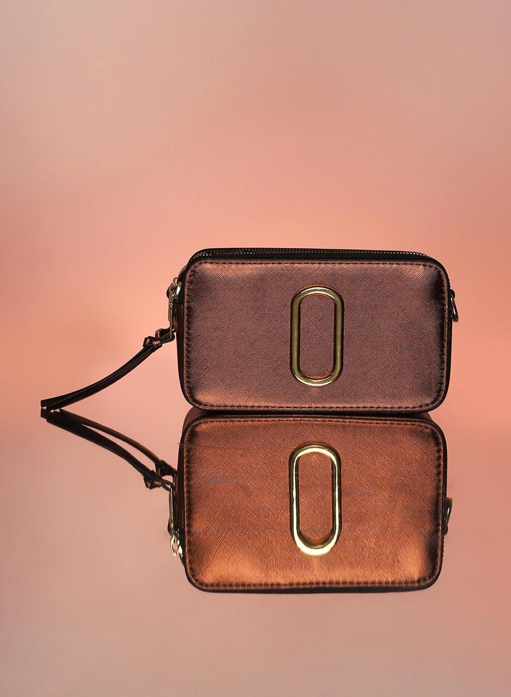 Haute Sauce Chic Block Box Sling Bag - Chocolate Brown - Image 1