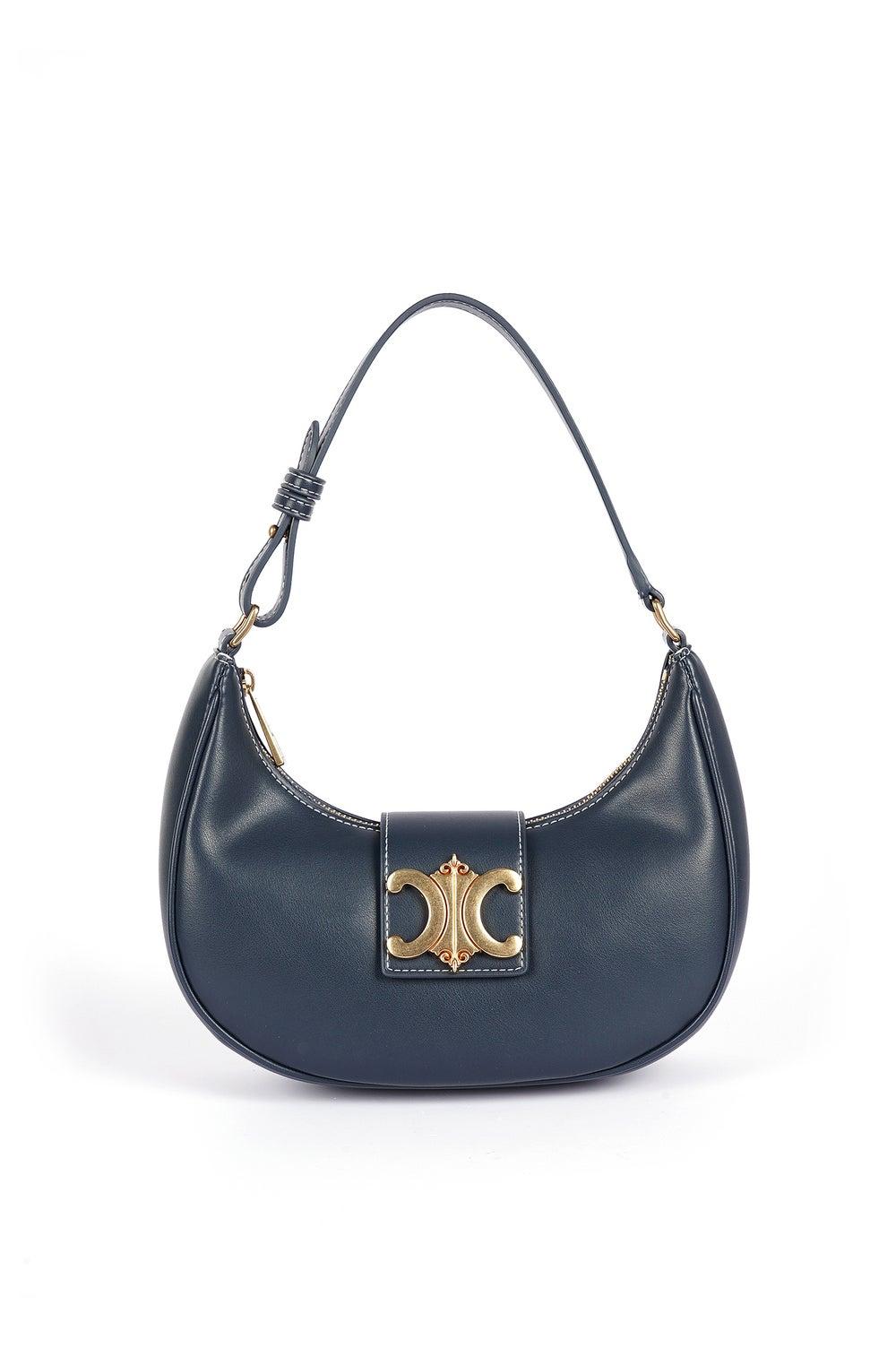 Cuple Elegance Half-Moon Faux Leather Shoulder Bag - Image 1