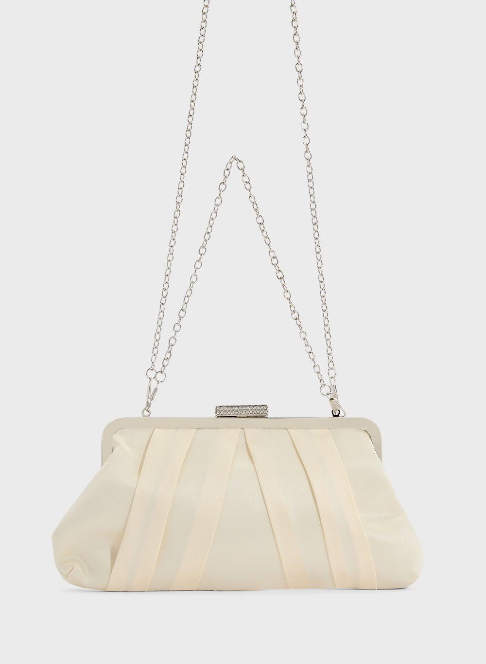 Ella Limited Edition Pleated Satin Clutch - Elegance Redefined - Image 1