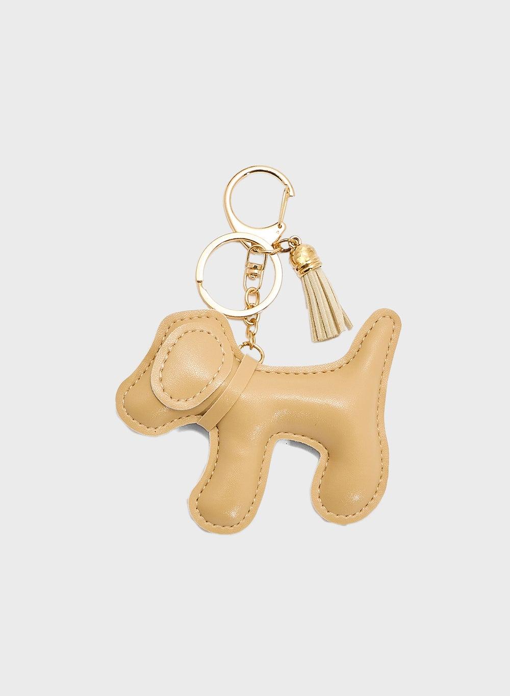 Chic Ginger Puffy Pup Bag Charm for Women - Image 1