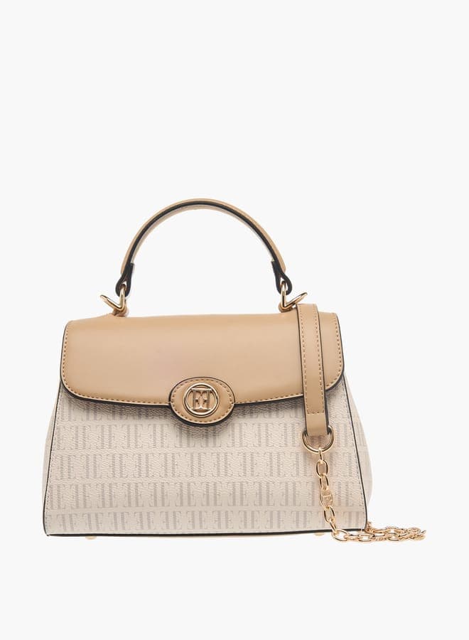 ELLE Monogram Elegance Satchel for Women with Chic Handles - Image 1