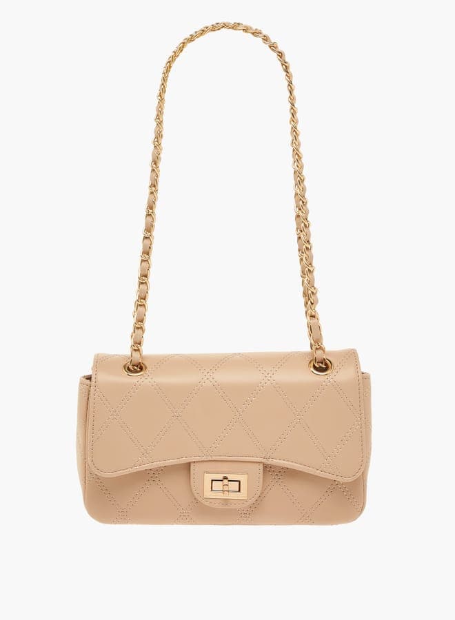 Flora Bella Quilted Elegance Shoulder Bag with Twist Lock - Image 1