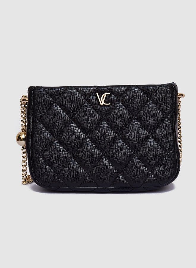 Vincci Quilted Elegance: Women's Chain-Detailed Shoulder Bag - Image 1