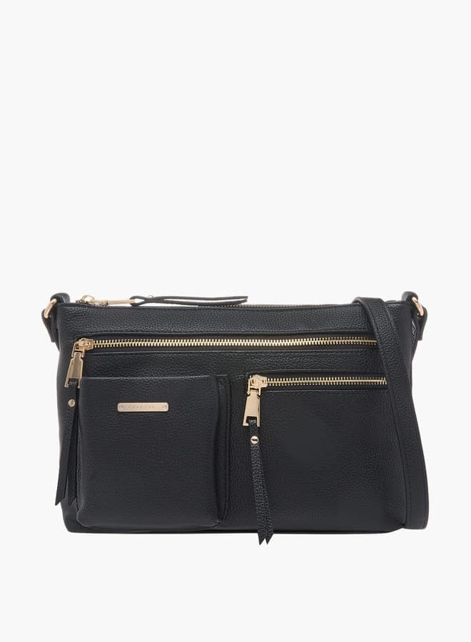 Celeste Chic Textured Crossbody Bag with Adjustable Strap - Image 1