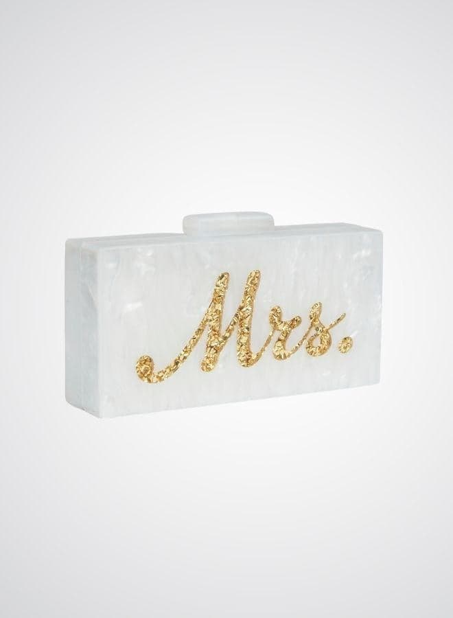 DAZED&ENGAGED Gold MRS Elegant Wedding Clutch - Image 1