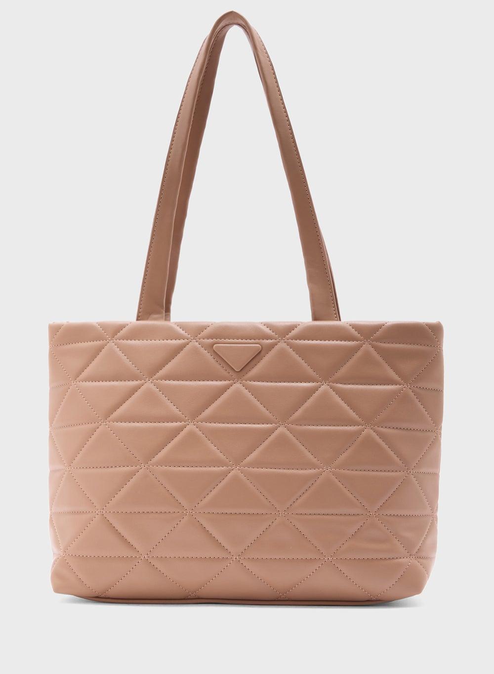 Elegant Ginger Geometric Quilted Tote for Stylish Women - Image 1