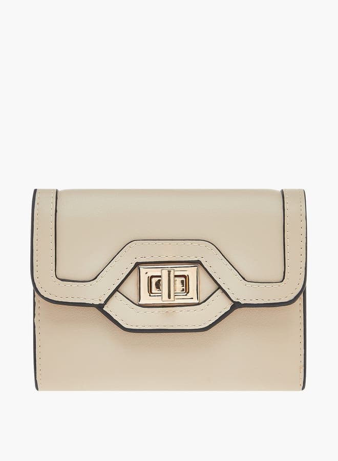 Celeste Women's Elegant Bi-Fold Solid Wallet with Secure Lock Clasp - Image 1