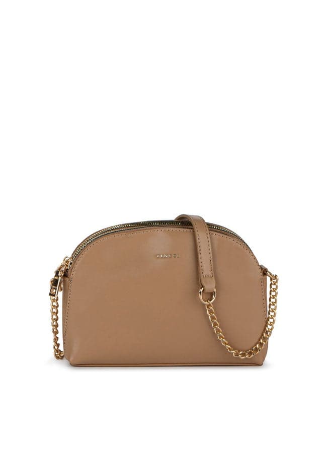 Vincci Brown Solid Shoulder Bag with Elegant Chain Detail - Image 1