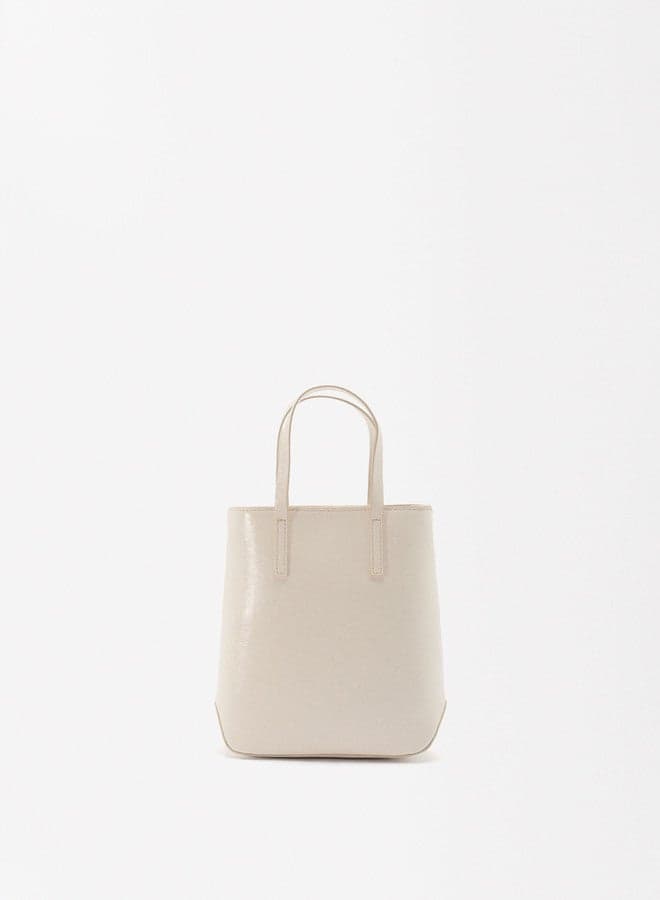 PARFOIS Ecru Elegance: Chic Patent Tote Bag for Women - Image 1