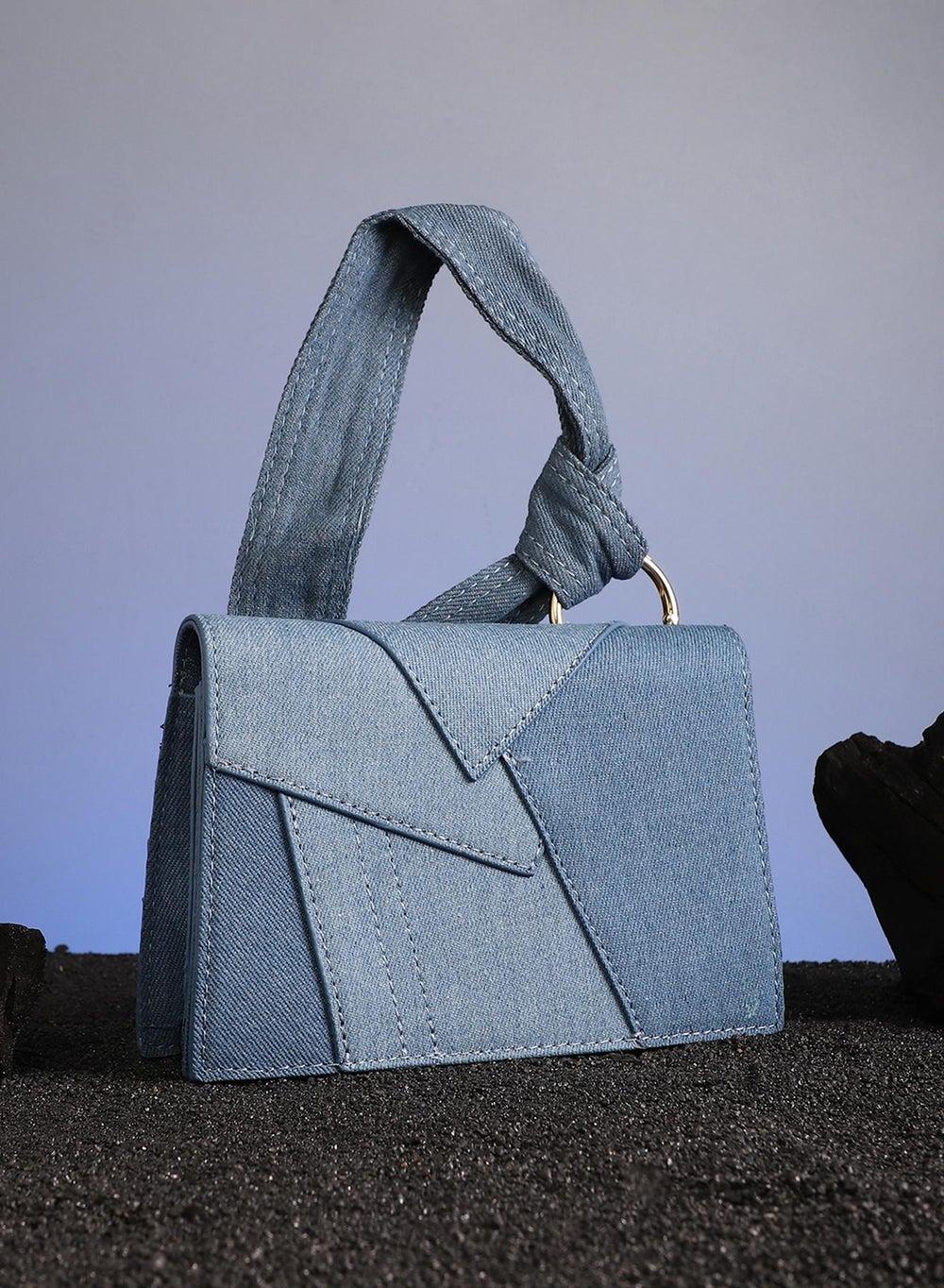 Haute Sauce Denim Sash Handbag in Light Blue - Image 1