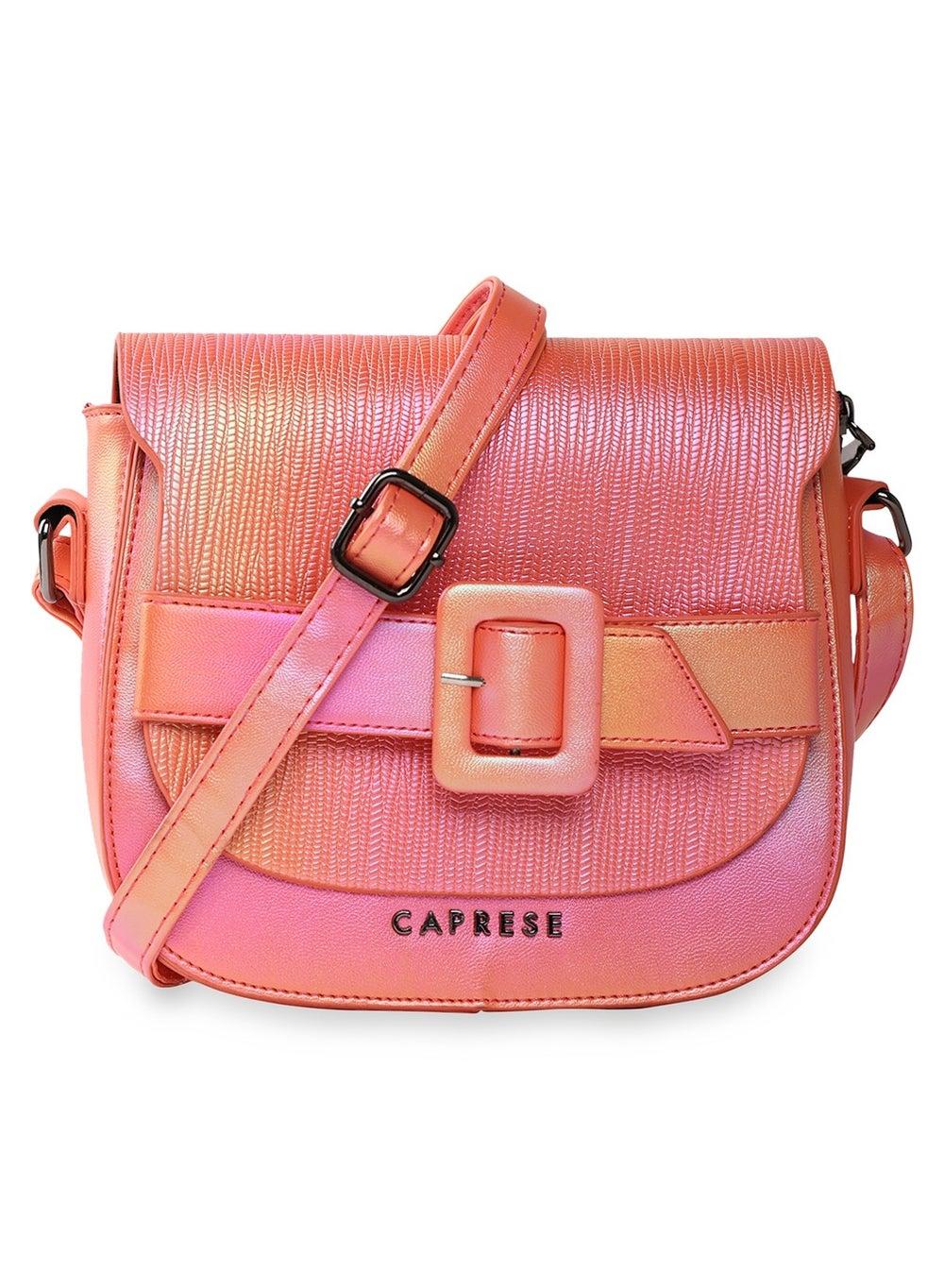 Caprese Theia Iridescent Pink Faux Leather Sling Bag - Image 1