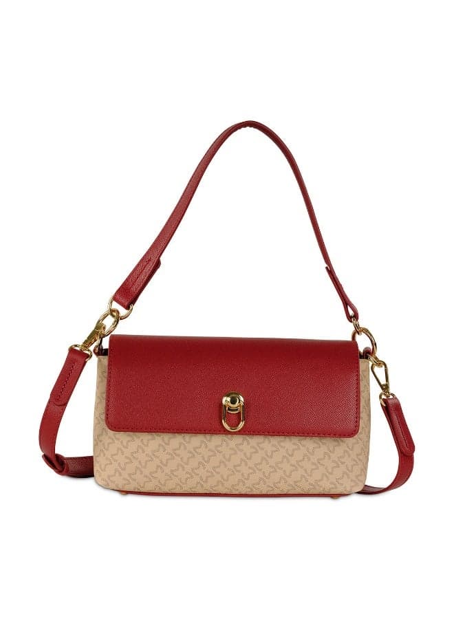 Milano Jinani - Elegant Beige Monogram Shoulder Bag - Image 1