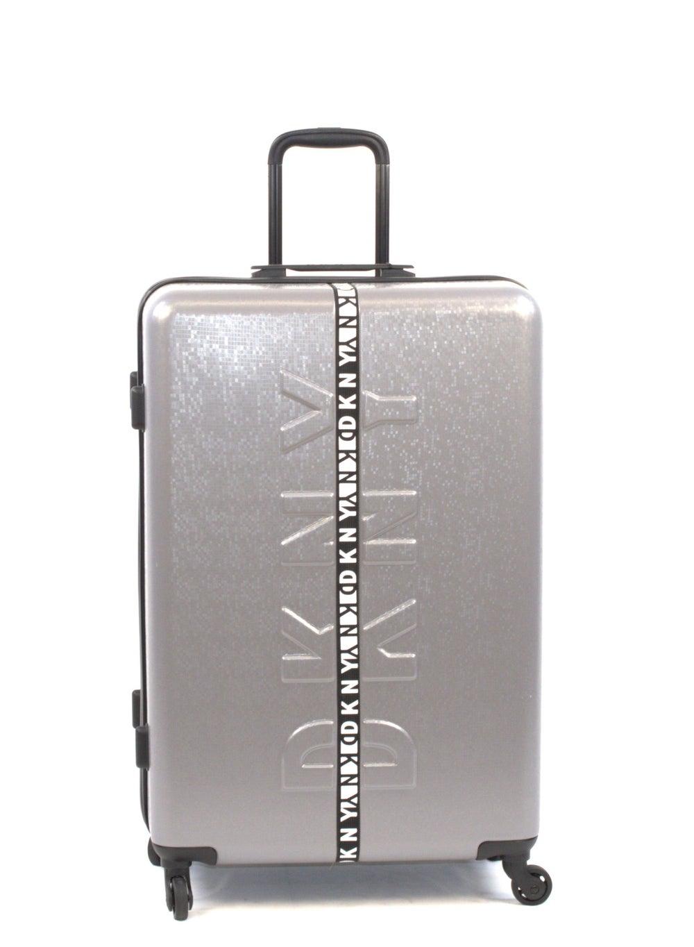 DKNY Front & Center Silver Spinner Luggage | Lightweight & Durable - Image 1