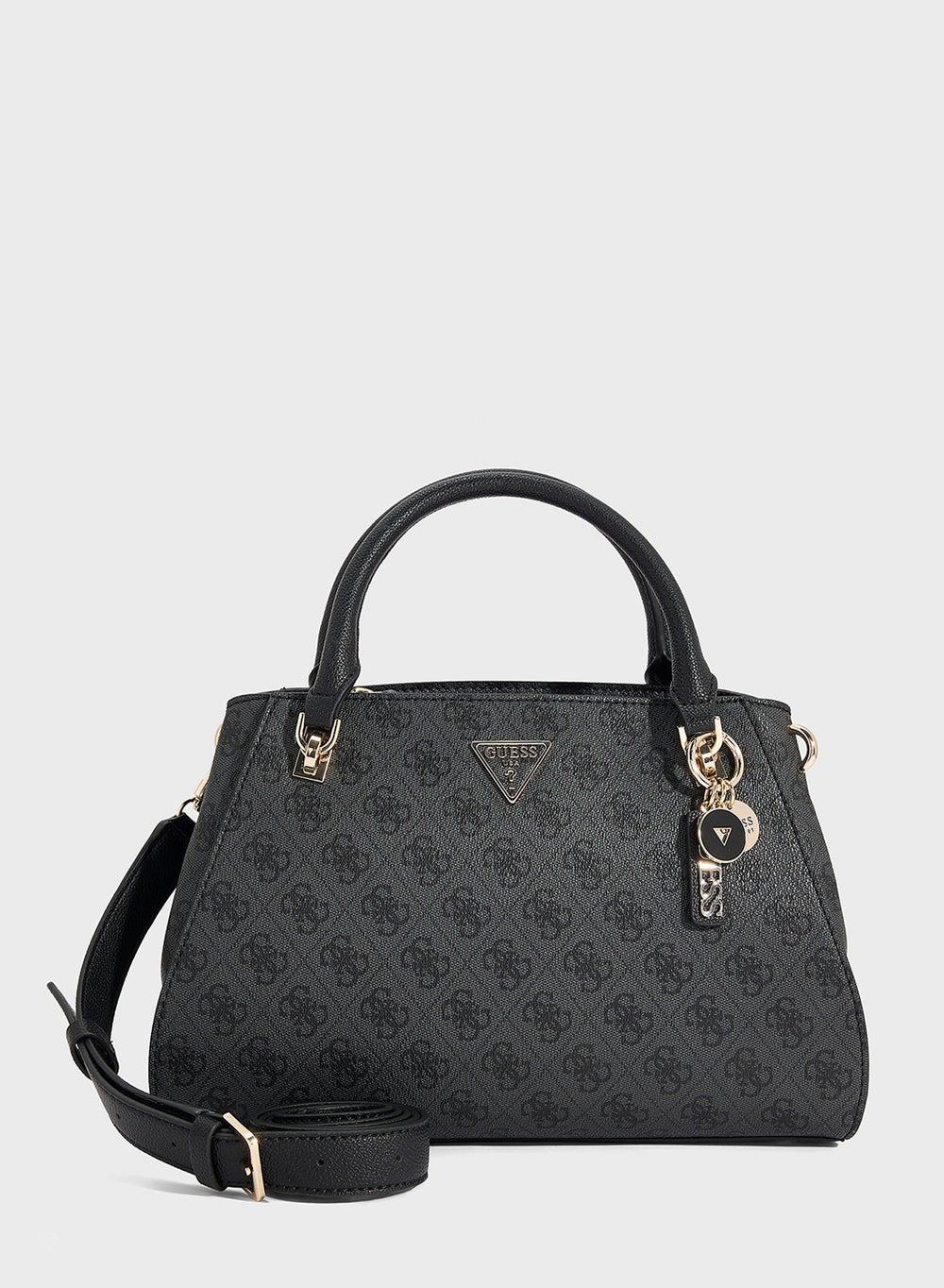 GUESS Noelle Black Logo Luxury Satchel - Versatile Elegance - Image 1