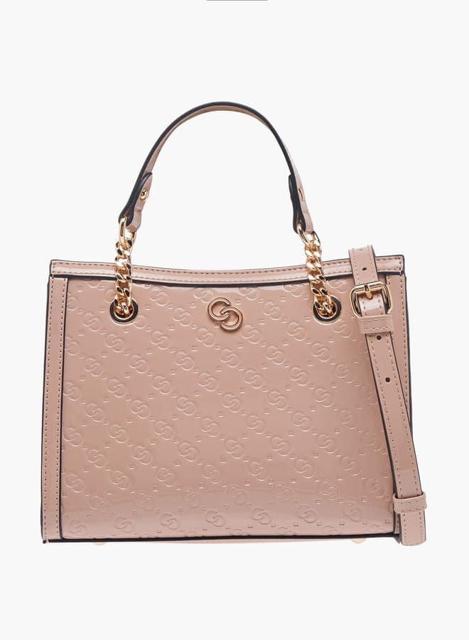 Celeste Monogram Embossed Tote with Detachable Strap - Image 1