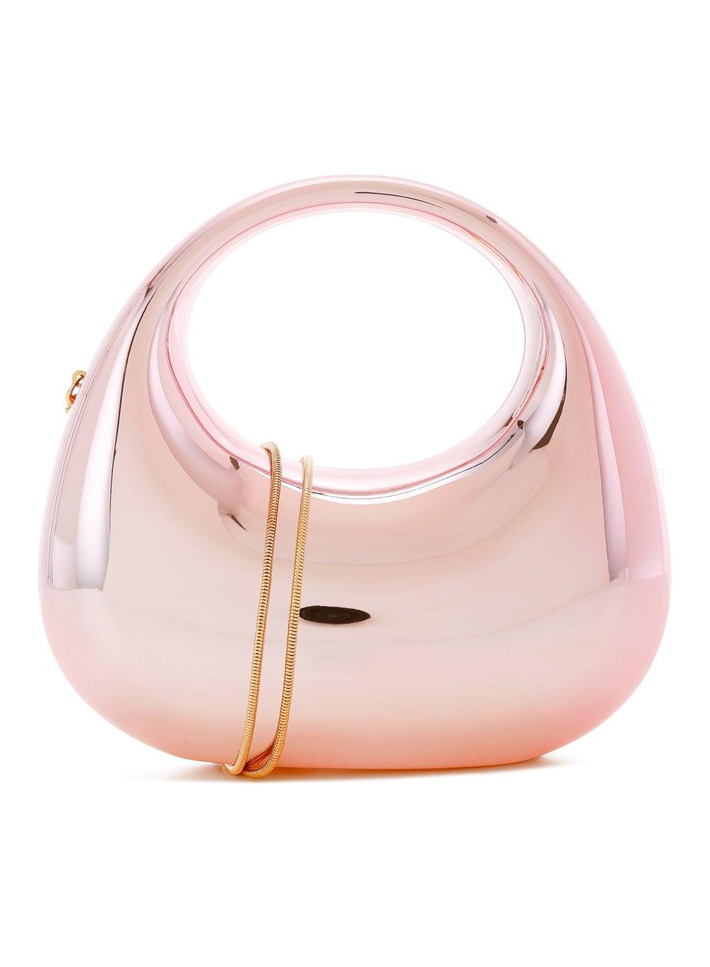 London Rag Crescent Mini Clutch - Metallic Light Pink - Image 1
