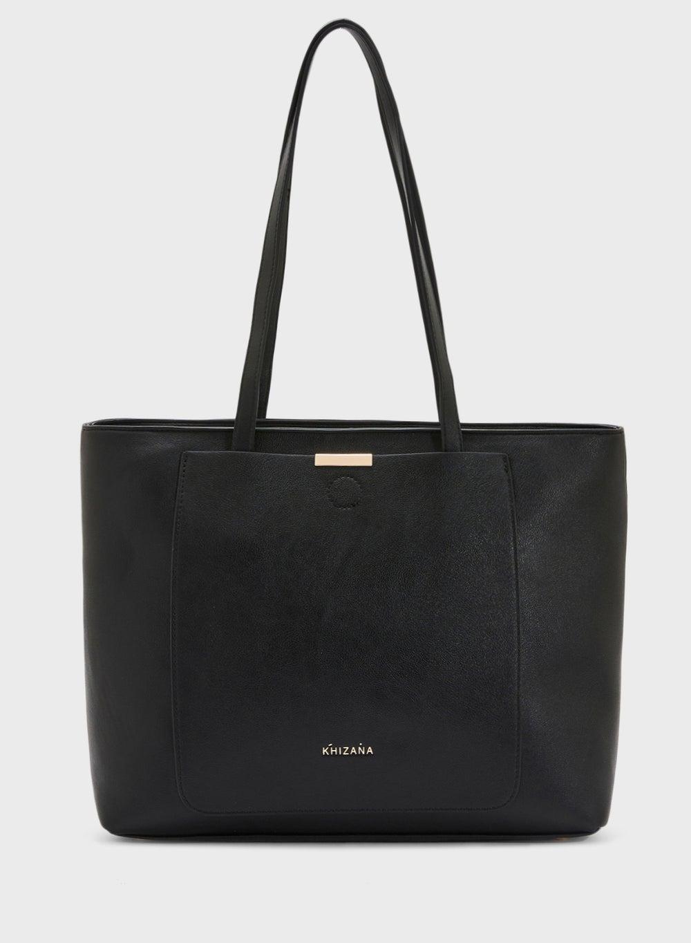 Khizana Chic Everyday Tote Bag with Elegant Metal Trim - Image 1