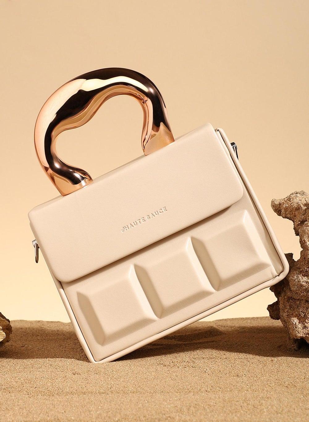 The Caldera Quilt Hand Bag - Elegant Beige Essential - Image 1