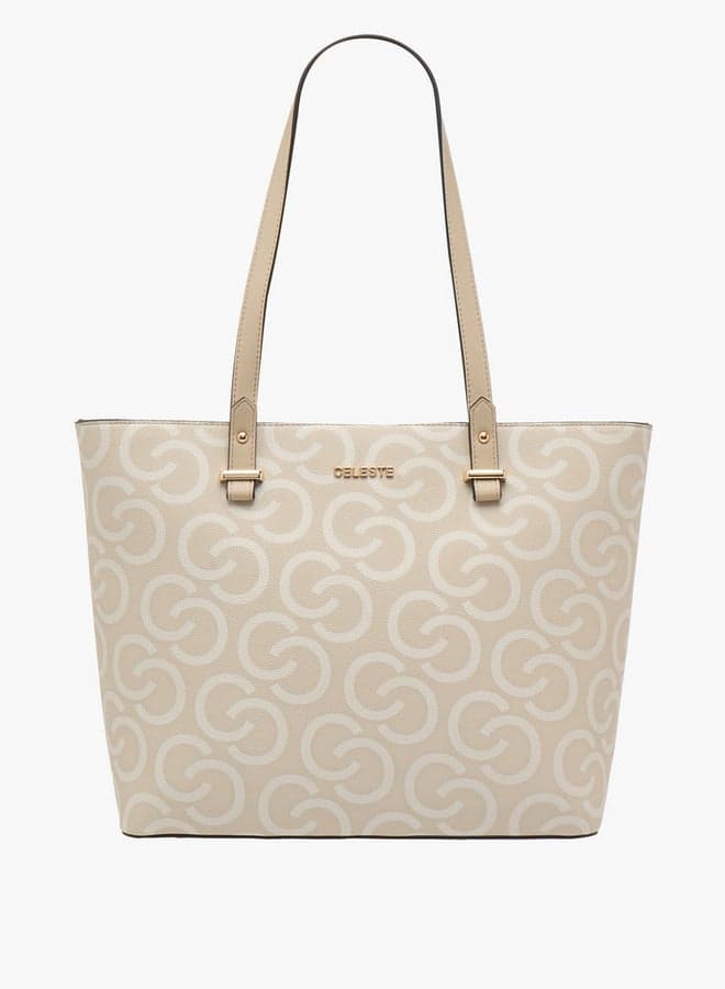 Celeste Monogram Elegance Tote - Women’s Zippered Carryall - Image 1