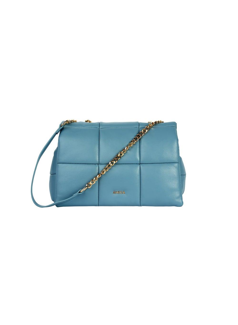 AMICA Stella Luxe Leather Quilted Crossbody Pillow Bag - Image 1