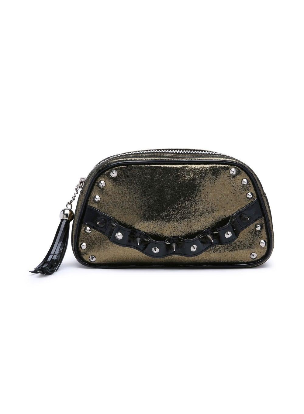 CEE CODE Metallic Green Rock Finger Clutch for Women - Image 1