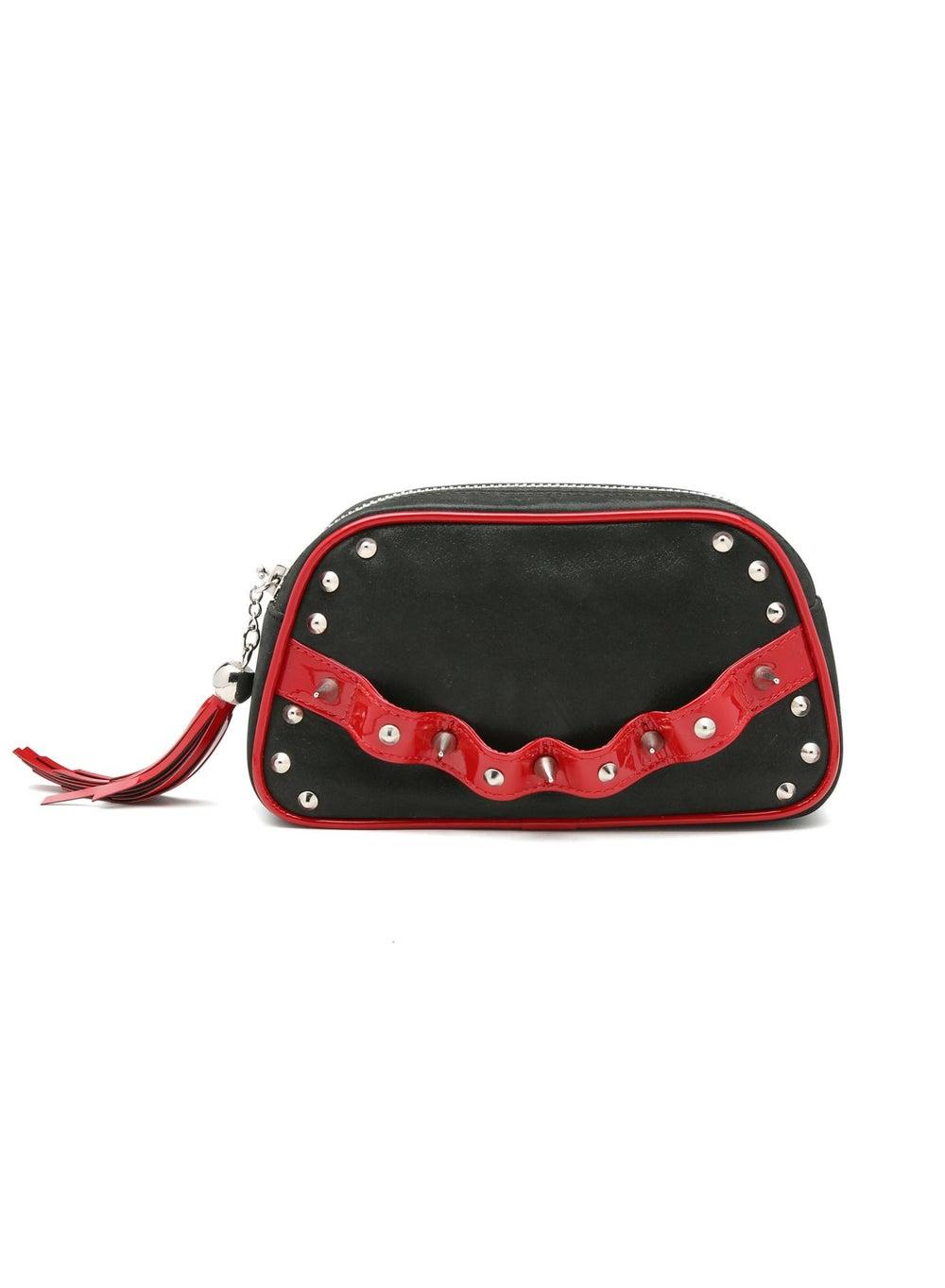 CEE CODE Glam Rock Finger Clutch in Bold Black/Red - Image 1
