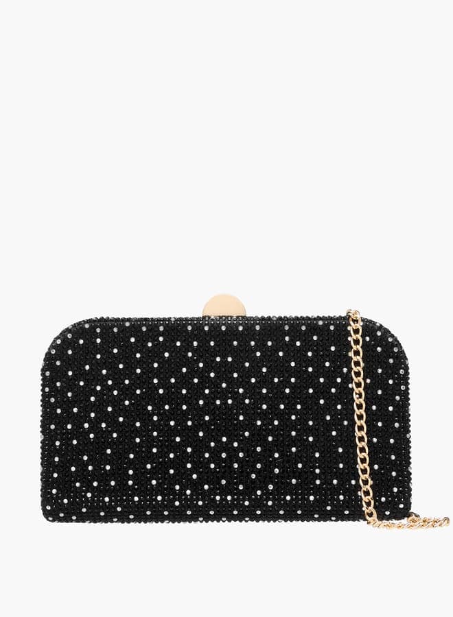 Flora Bella Studded Elegance Clutch with Chain Strap - Image 1